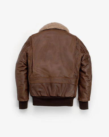 Men’s Classic Brown Bomber Leather Jacket