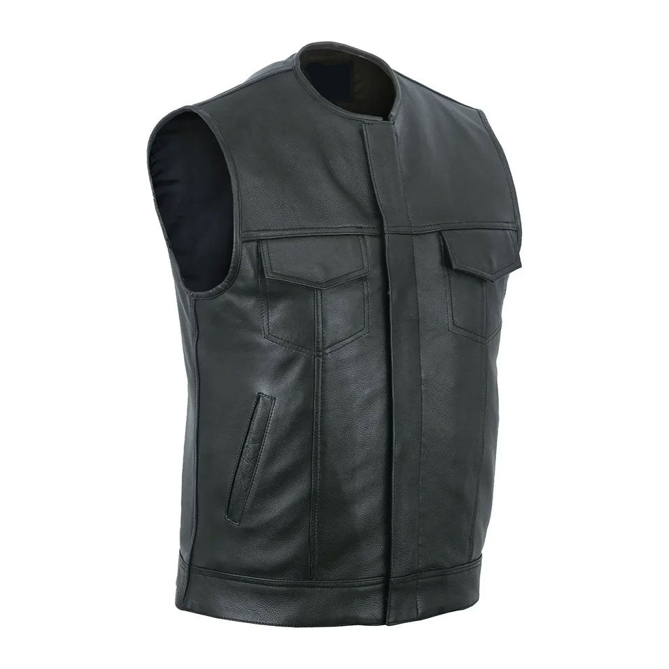 Classic Black Genuine Leather Vest