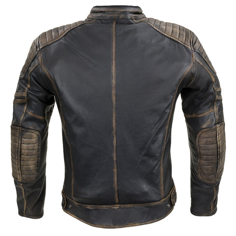 Vintage Black Café Racer Motorbike Leather Jacket