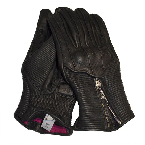Motorbike Riding Gloves for Men Premium Black Zipper Motorbike Gloves
