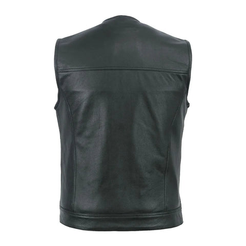 Classic Black Genuine Leather Vest