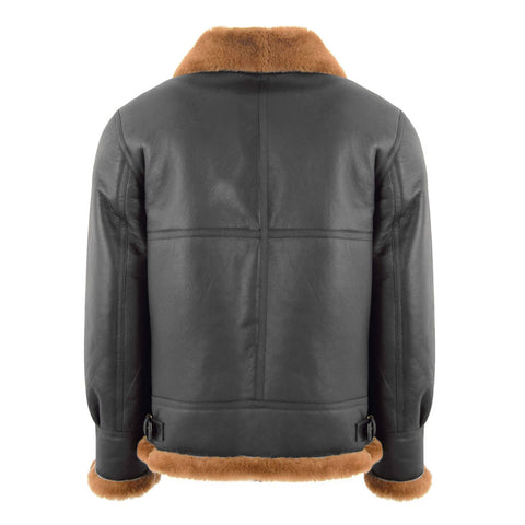 Aviator Sheepskin Shearling Leather Jacket Brown Ginger