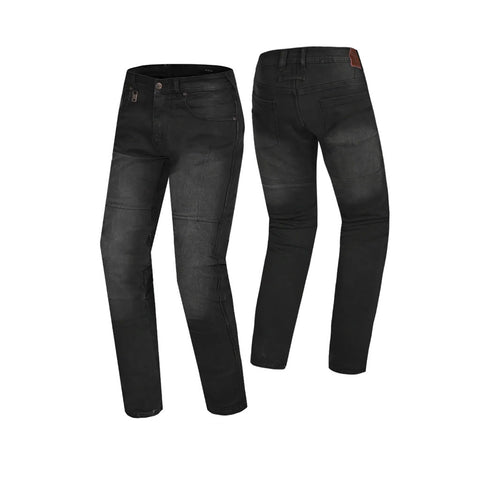 Men’s Black Kevlar Motorcycle Riding Jeans – Protective Biker Denim Pants