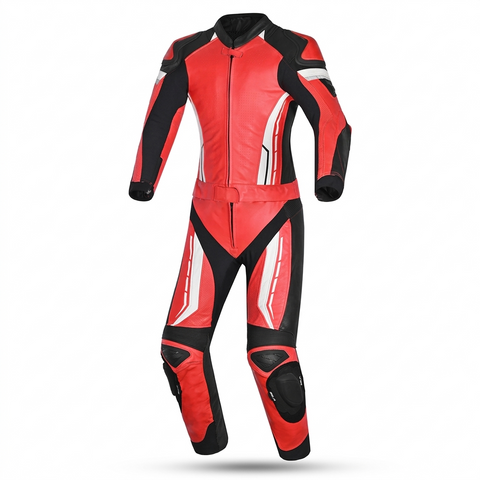 Men’s Red & Black Leather Motorcycle Racing Suit