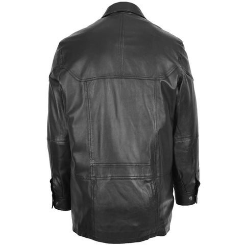 Men's Classic Leather Winter Coat Black Leather coat