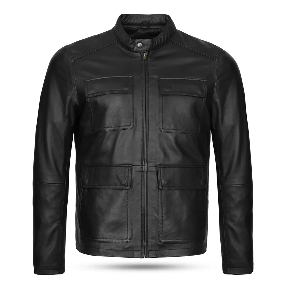Men’s Black Biker Leather Jacket