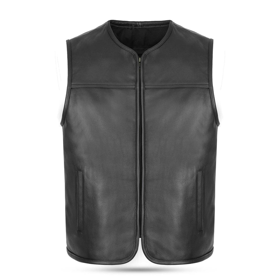Minimalist Black Leather Vest