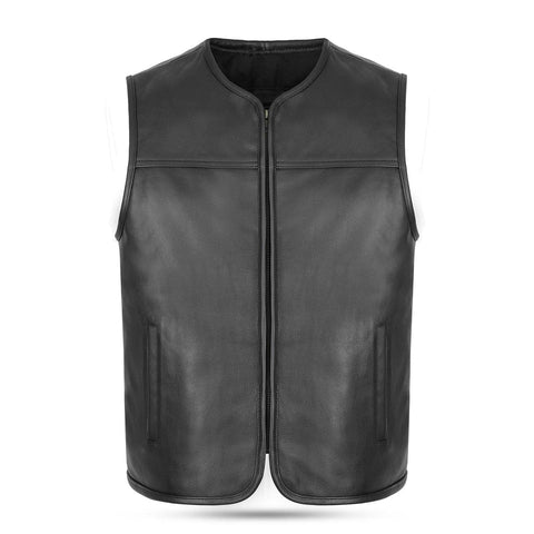 Minimalist Black Leather Vest