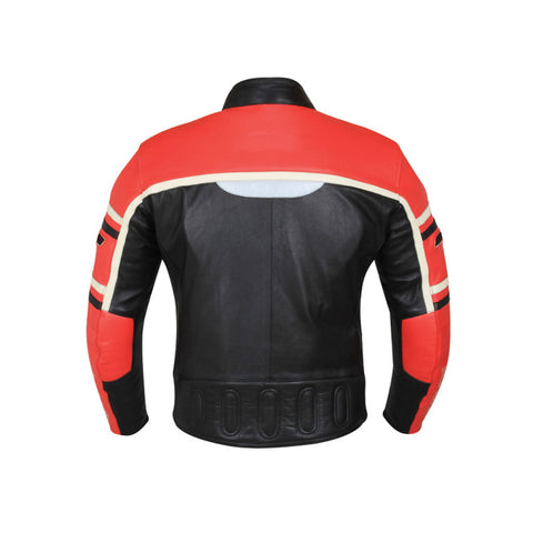 Men’s Black & Red Motorbike Leather Jacket