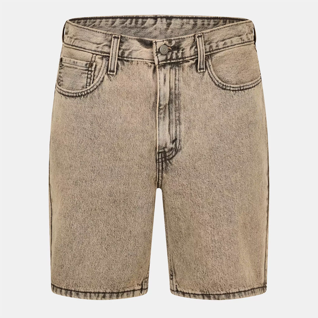 Sand Beige Washed Denim Shorts – Relaxed Summer Fit