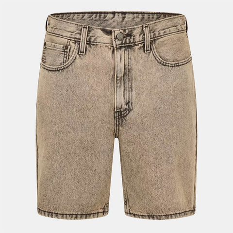 Sand Beige Washed Denim Shorts – Relaxed Summer Fit