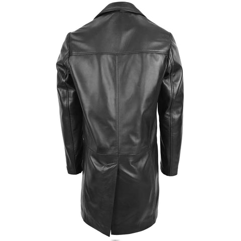 Men's Leather Long Coat Jimmy Black Leather Coat