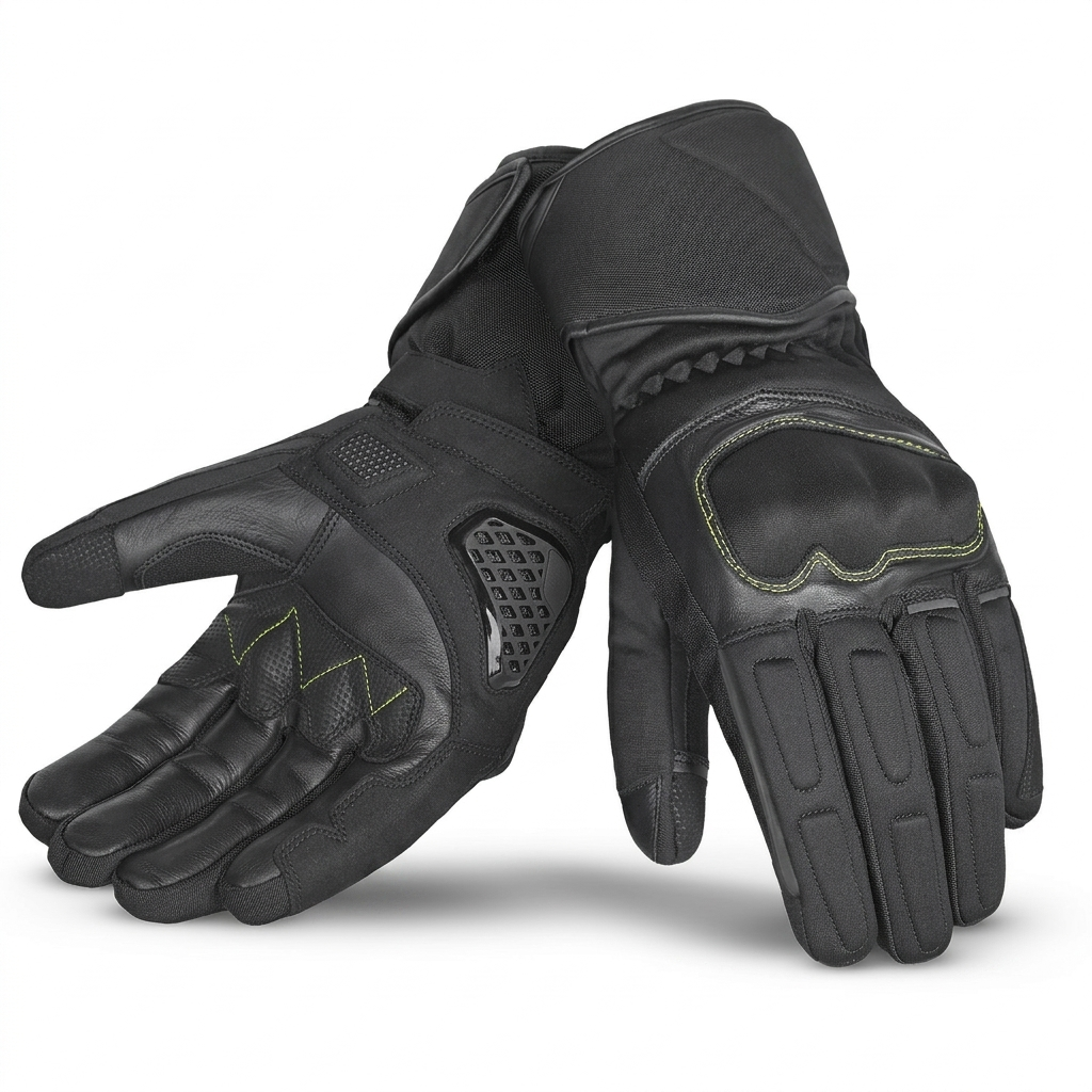 Men’s Black Motorbike Riding Gloves