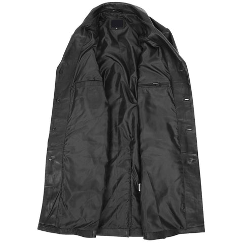 Men's Leather Long Coat Jimmy Black Leather Coat