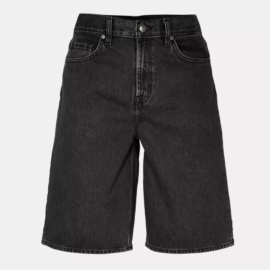 Washed Black Denim Shorts