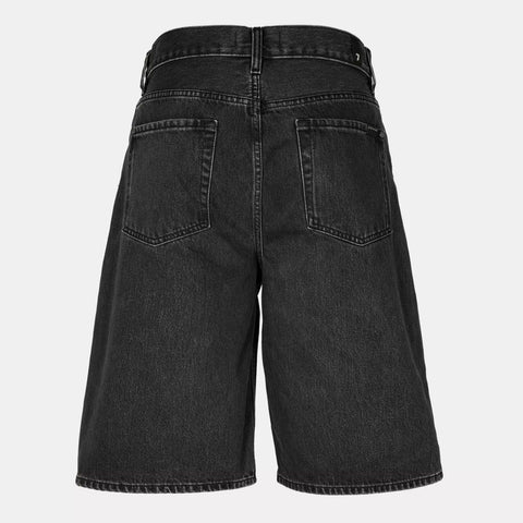 Washed Black Denim Shorts
