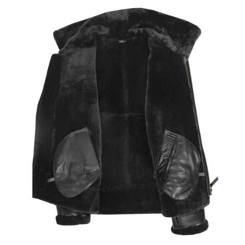 Men’s Black Shearling Aviator Jacket