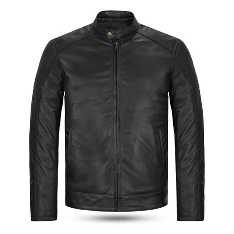 Men’s Black Motorbike Leather Biker Jacket