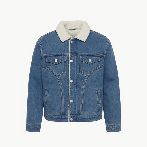 Sherpa-Lined Denim Jacket – Warm Winter Classic