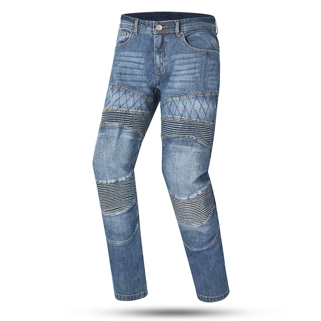 Men’s Kevlar Motorcycle Jeans – Vintage Blue Protective Biker Denim