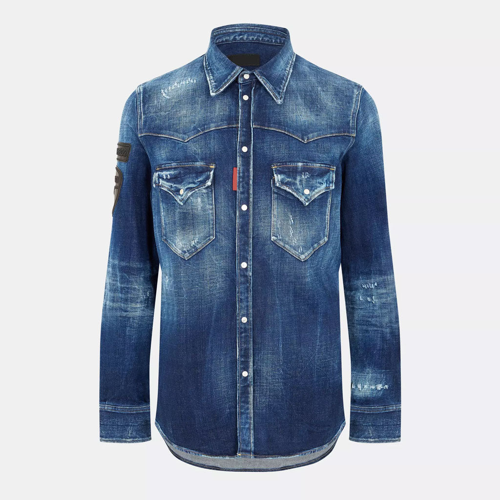 Men’s Blue Denim Shirt – Rugged Modern Style
