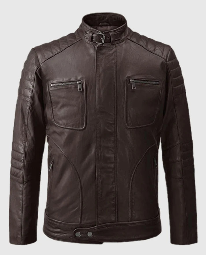 Men’s Brown Vintage Leather Biker Jacket