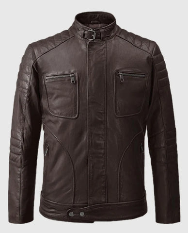 Men’s Brown Vintage Leather Biker Jacket