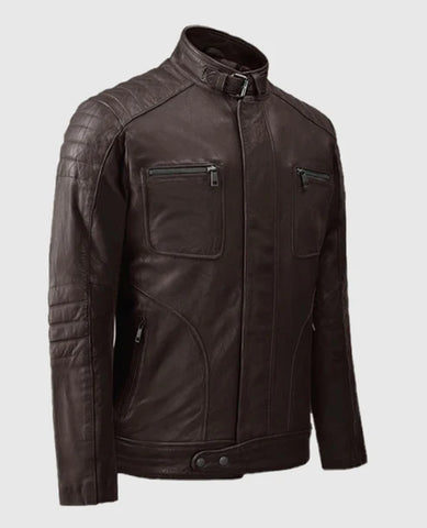 Men’s Brown Vintage Leather Biker Jacket