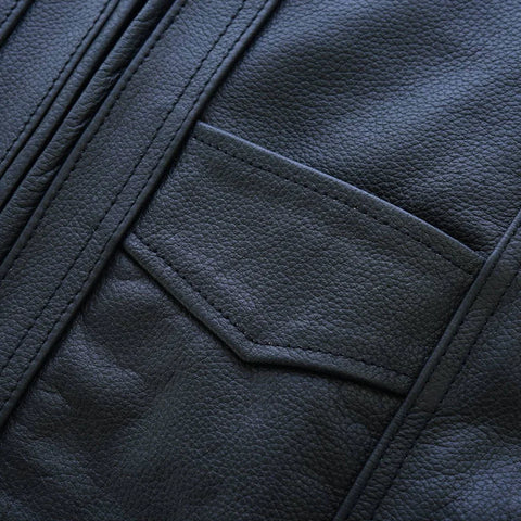 Men Side Laces Premium Leather Biker Vest