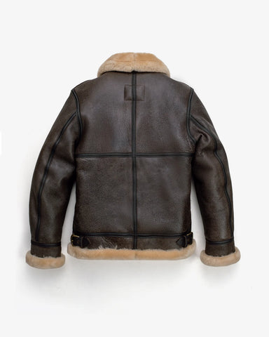 Men’s Brown Shearling Leather Bomber Jacket