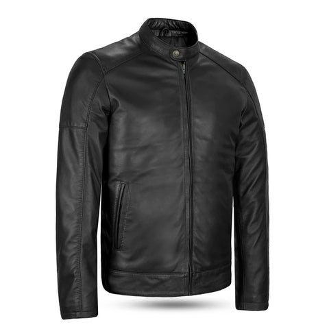 Men’s Black Motorbike Leather Biker Jacket