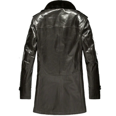 Men's Shearling Sheepskin Coat Winter Fur Lined Sheepskin Coat