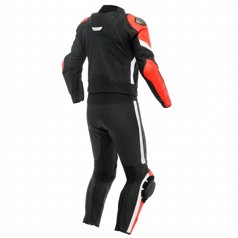Men’s Racing Leather Motorcycle Suit – Black/Red