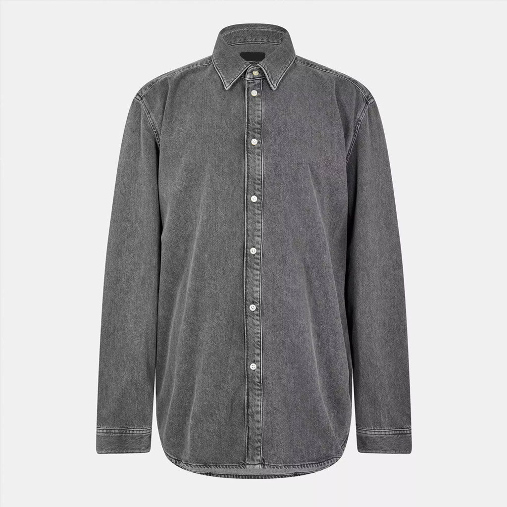 Vintage Grey Denim Shirt – Minimal Classic Style