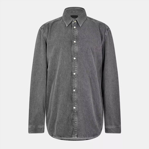 Vintage Grey Denim Shirt – Minimal Classic Style