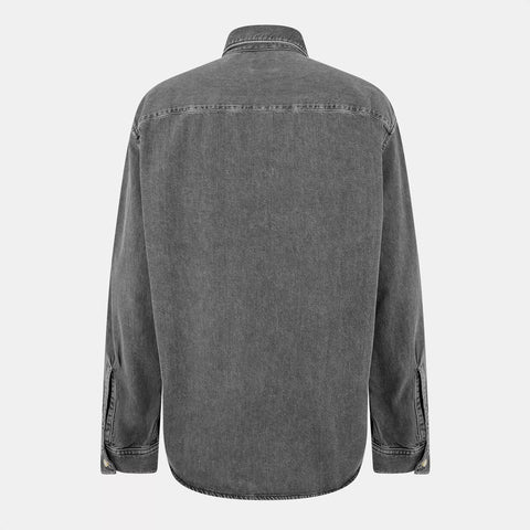 Vintage Grey Denim Shirt – Minimal Classic Style
