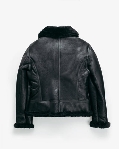 Men’s Black Leather Bomber Jacket