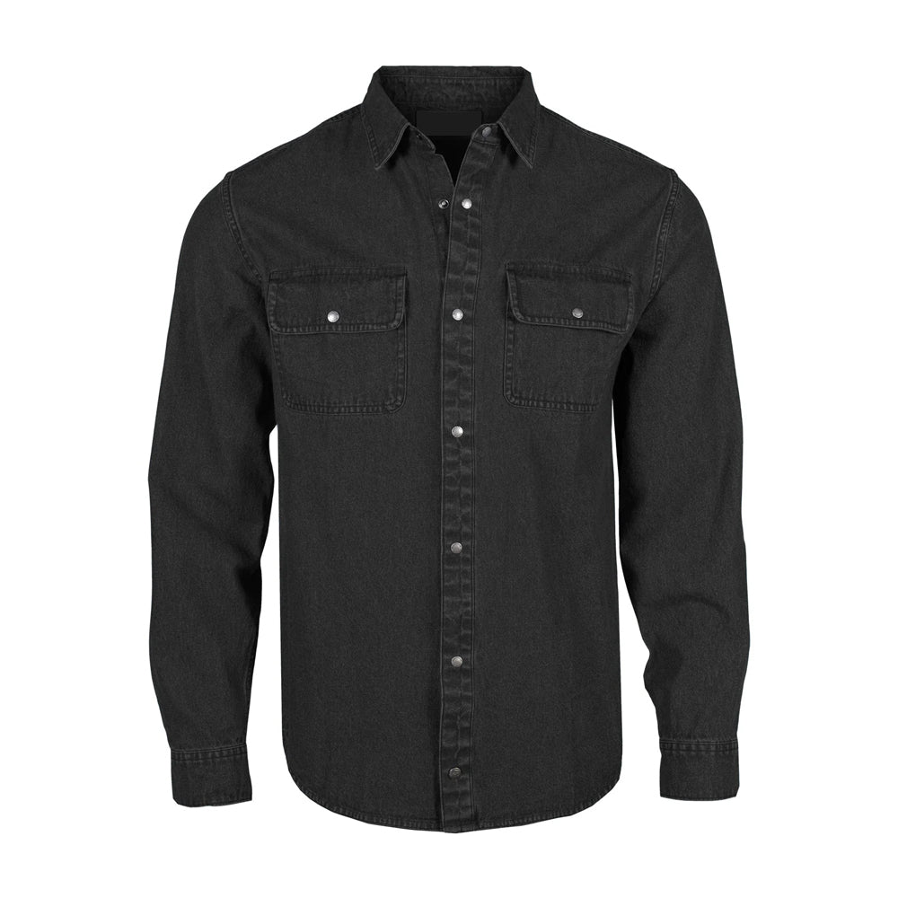 Classic Black Denim Button-Up Shirt