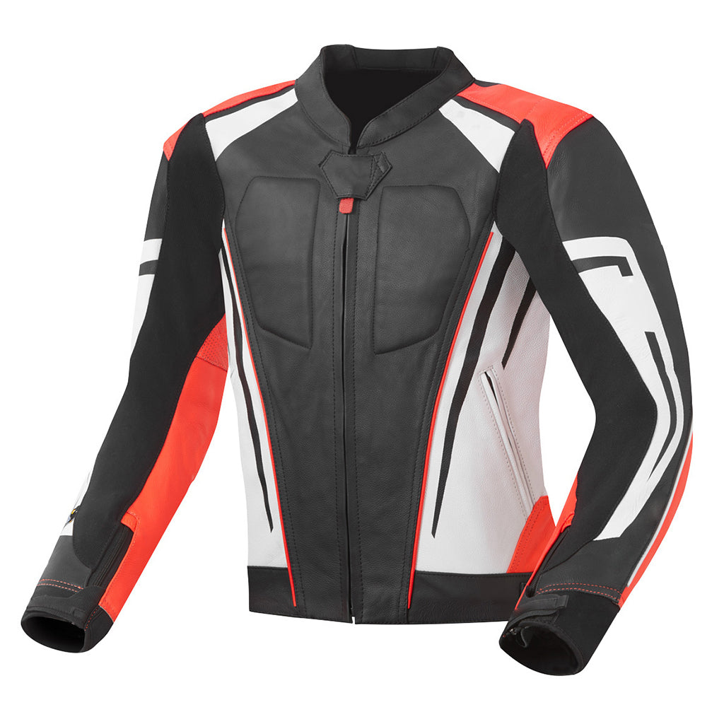 Premium Red, Black & White Motorbike Leather Jacket