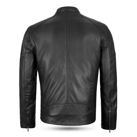 Men’s Black Motorbike Leather Biker Jacket
