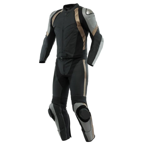 Men’s Racing Leather Motorcycle Suit – Black/Golden