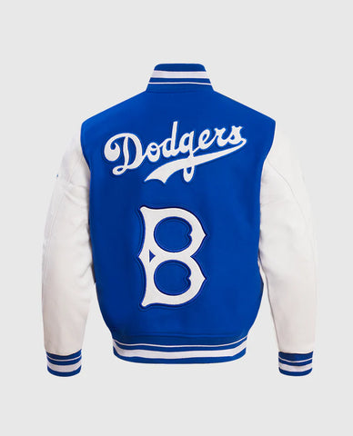 Varsity Jacket Royal Blue & White MLB Brooklyn Dodgers Men's Rib Wool