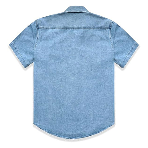 Men’s Short Sleeve Denim Shirt – Light Blue Wash