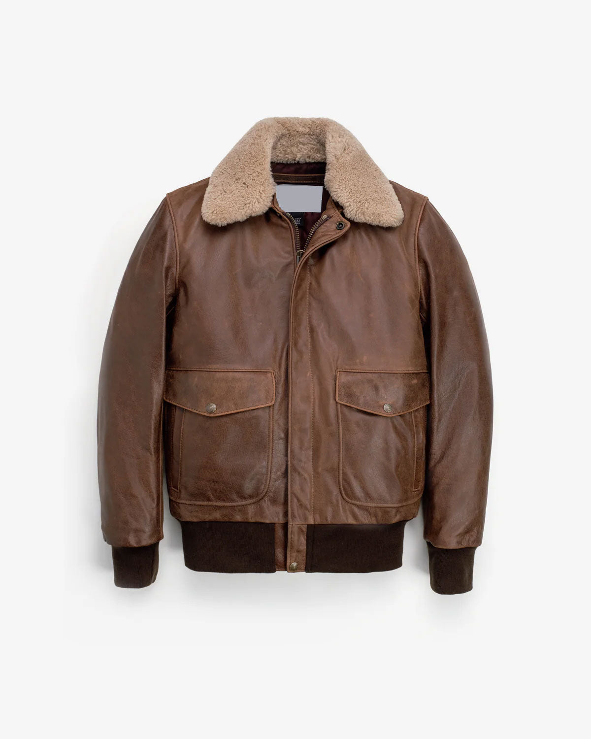 Men’s Classic Brown Bomber Leather Jacket