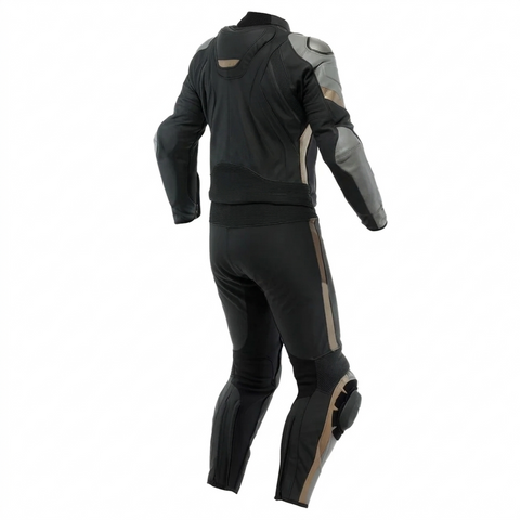 Men’s Racing Leather Motorcycle Suit – Black/Golden