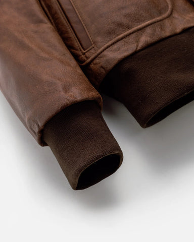 Men’s Classic Brown Bomber Leather Jacket