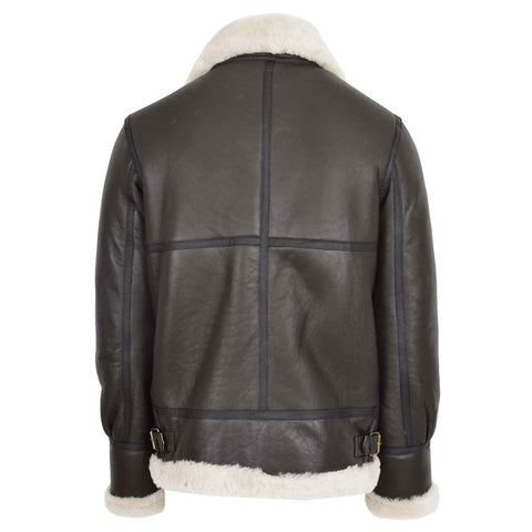 Men's Classic Original Sheepskin Shearling Aviator Leather Jacket