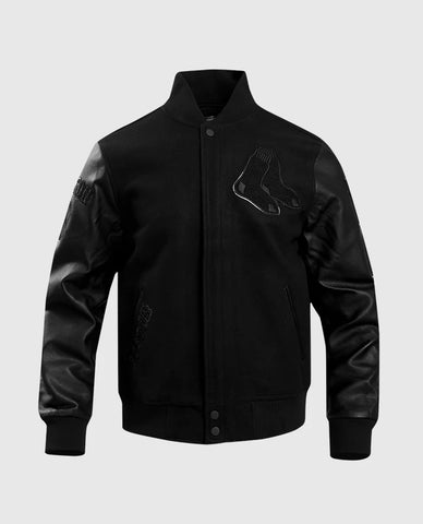 Varsity jackets For Men's MLB Boston Red Sox Black Varsity Jacket