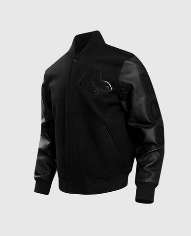 Varsity jackets For Men's MLB Boston Red Sox Black Varsity Jacket