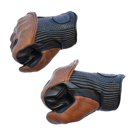 Premium Black & Brown Motorbike Riding Gloves for Men